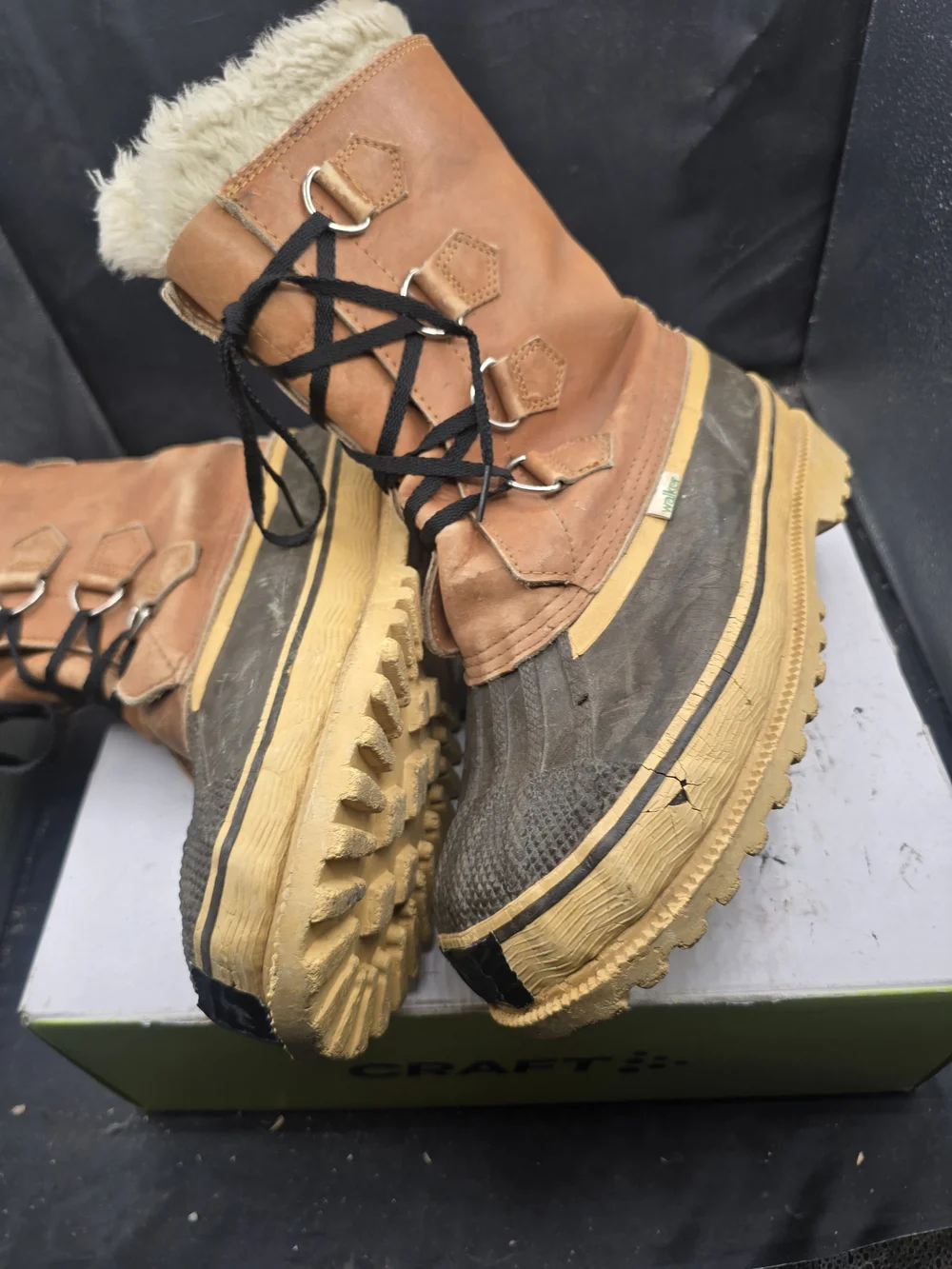 Craft-Inspired Men's Brown and Olive Waterproof Rain & Snow Boots